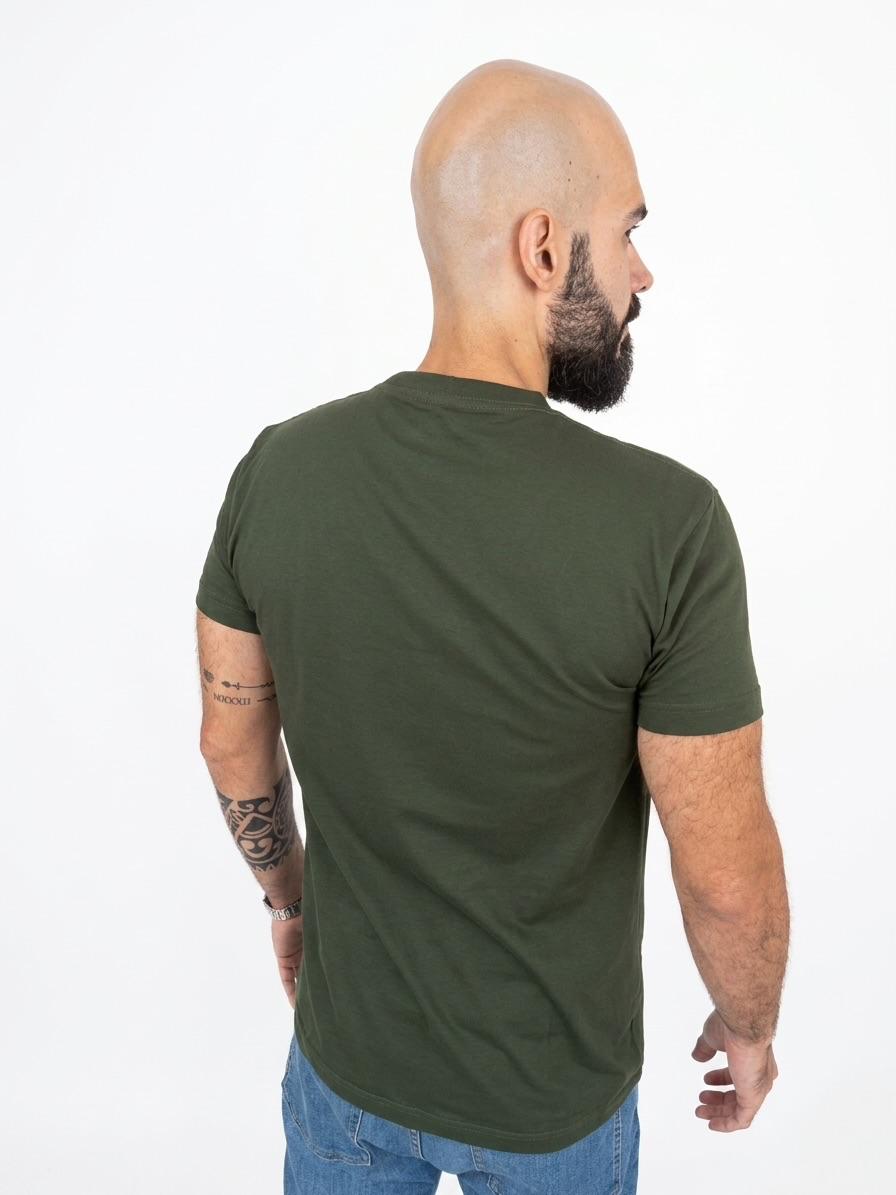 Camiseta em Algodão Egípcio Gola Careca — Verde Musgo
