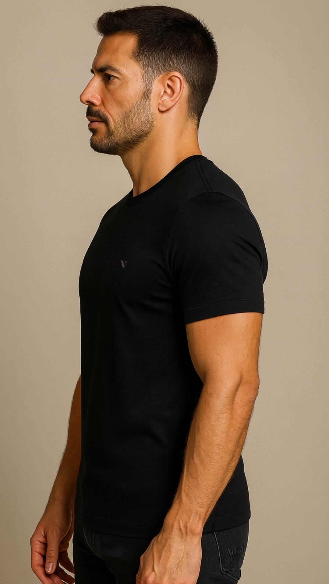 Camiseta Pima USA Gola Careca Preta