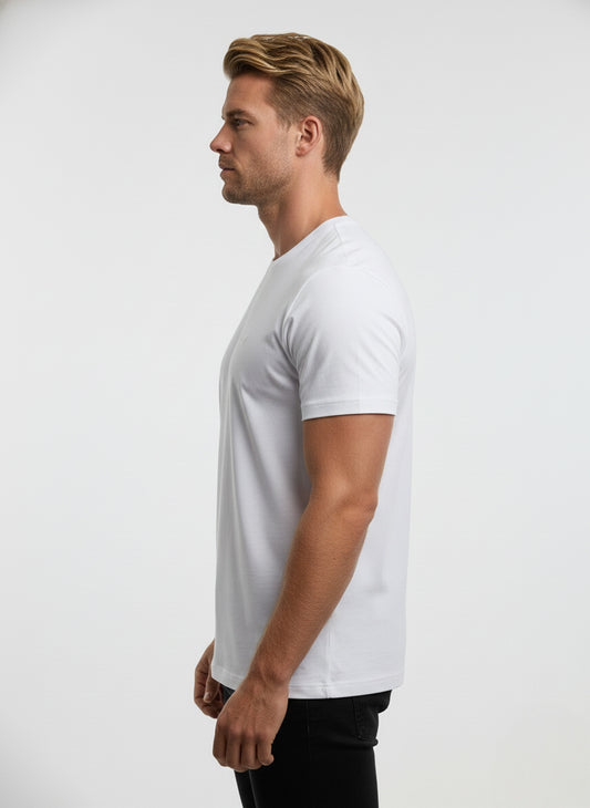 Camiseta Pima USA Gola Careca Branca