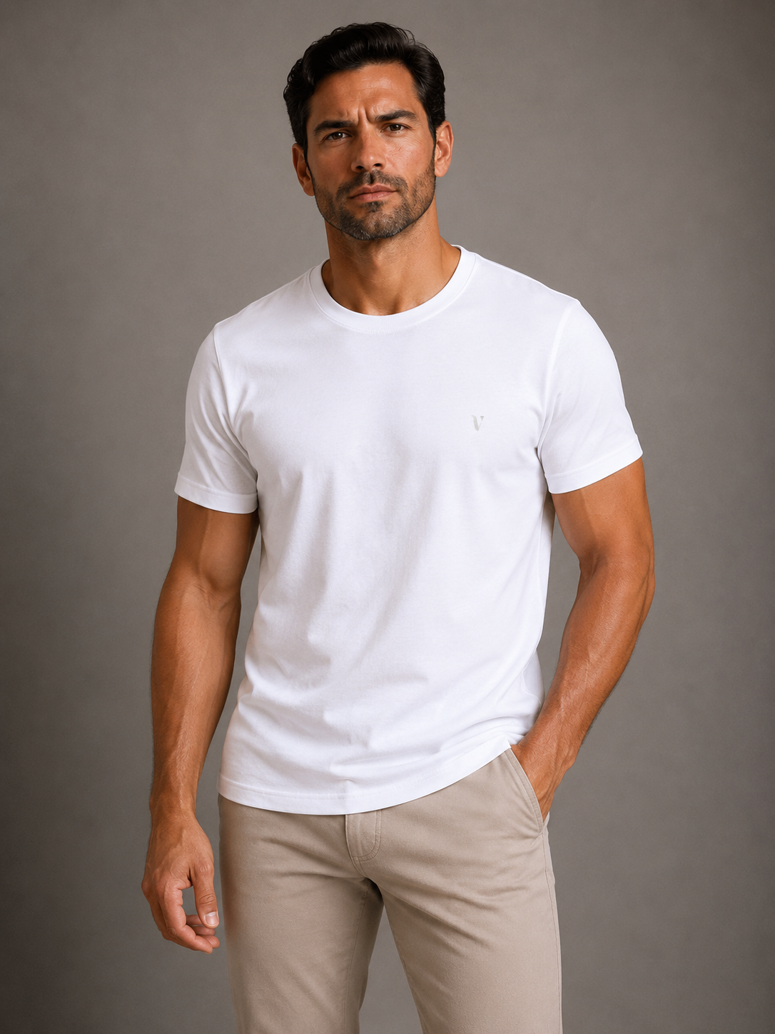 Camiseta Pima USA Gola Careca Branca