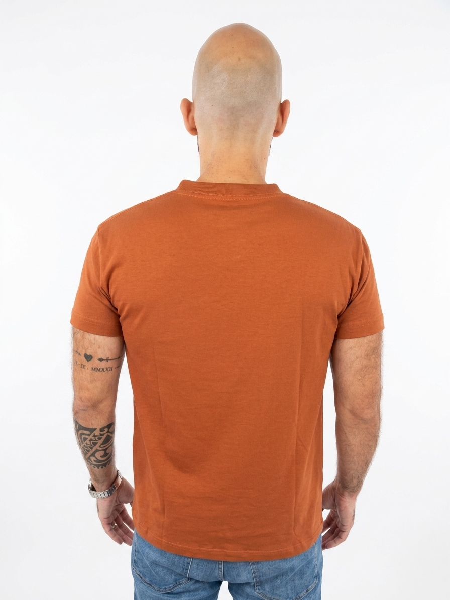 Camiseta em Algodão Egípcio Gola Careca — Ferrugem
