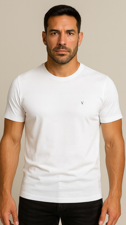 Camiseta Pima USA Gola Careca Branca