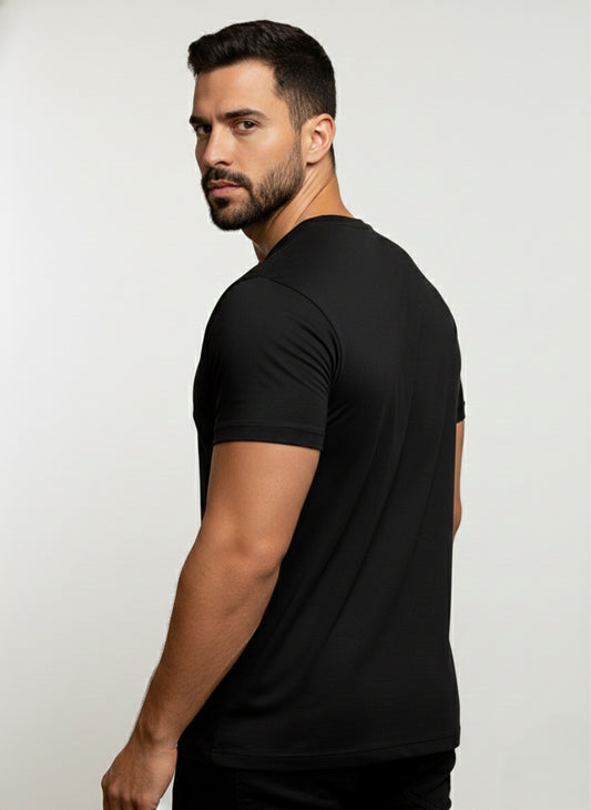 Camiseta Pima USA Gola Careca Preta