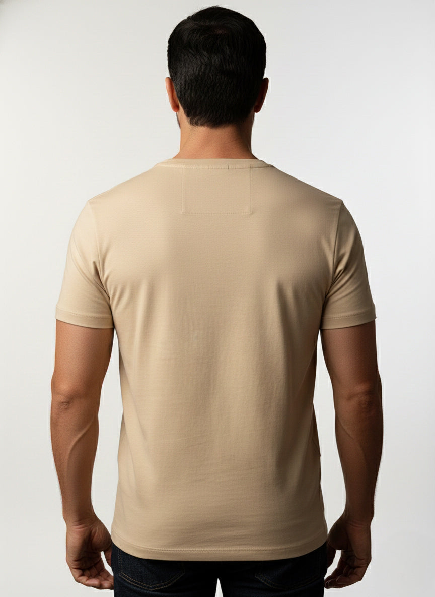 Camiseta Pima USA Gola Careca Areia