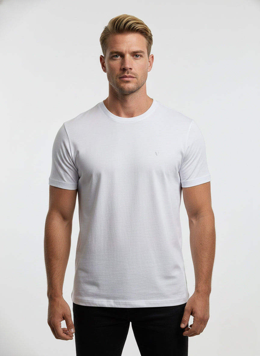 Camiseta Pima USA Gola Careca Branca