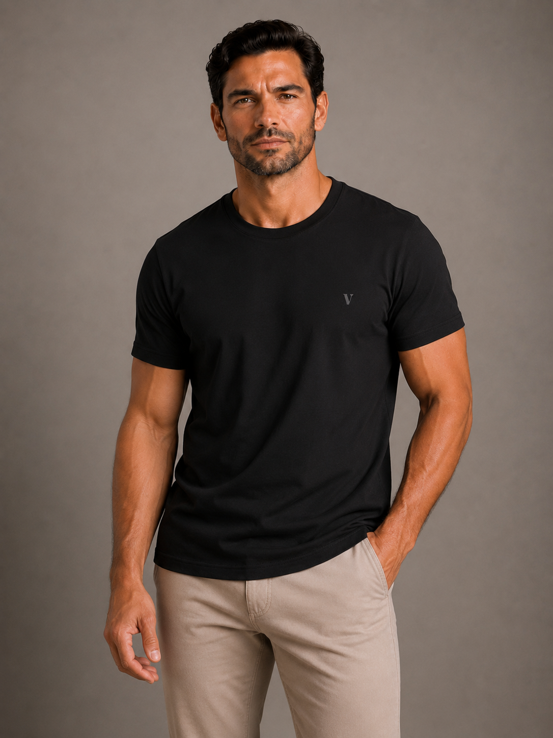 Camiseta Pima USA Gola Careca Preta