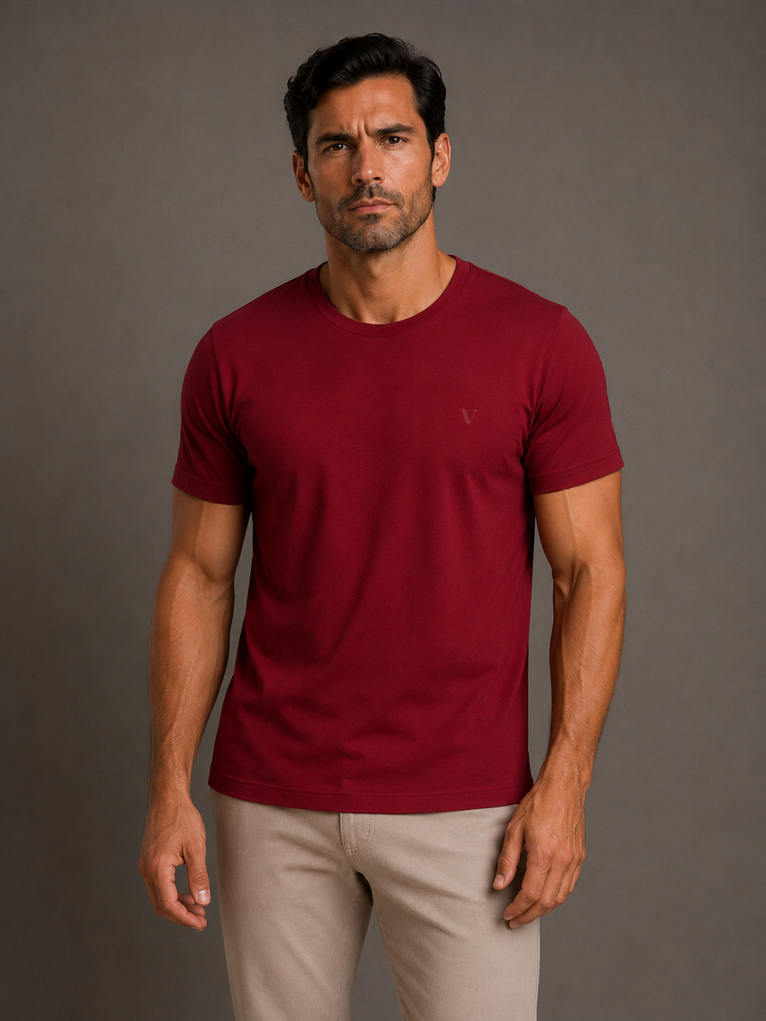 Camiseta Super Cotton Gola Careca Bordô