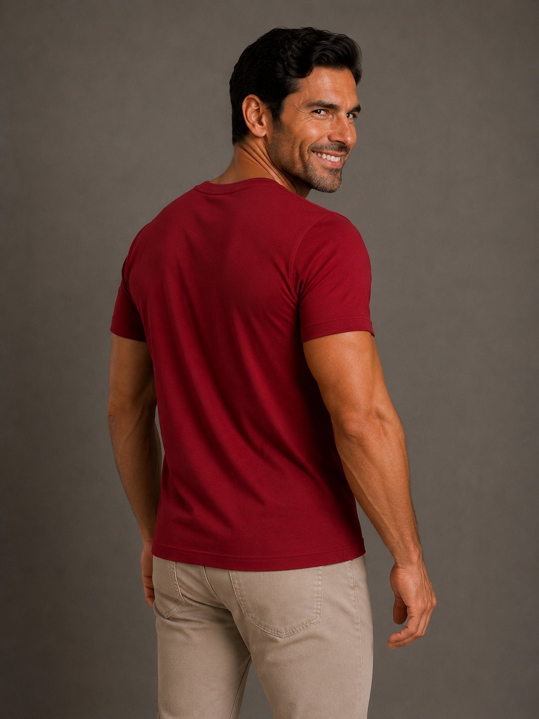 Camiseta Super Cotton Gola Careca Bordô