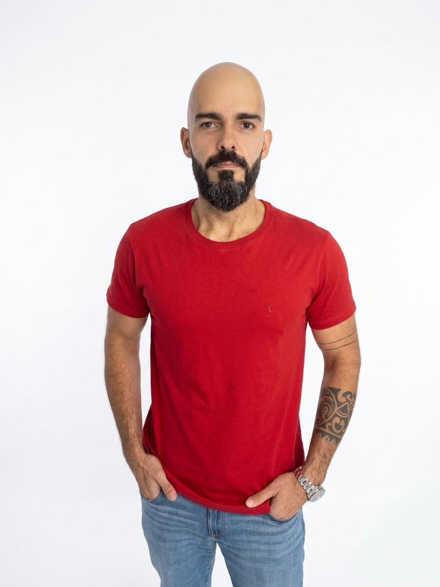 Camiseta Super Cotton Gola Careca Bordô